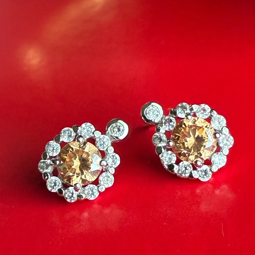 925 Silver Earrings,Elegant Silver and Gold Stud Earrings